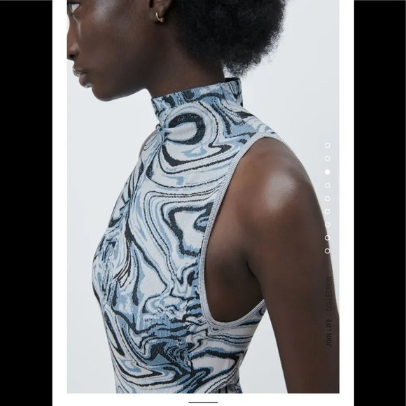 LAST CHANCE ZARA MARBLE PRINT KNIT DRESS - Picture 4 of 6